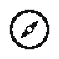 Obraz premium Compass pixel icon. Compass symbol. Pixel art.