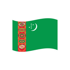Flag of Turkmenistan emoji symbol sign icon vector illustration isolated flat flag banner