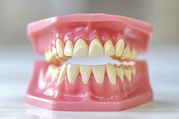 Obraz premium Dental implant positioned securely in the jaw surrounded by natural teeth demonstrating effective oral restoration