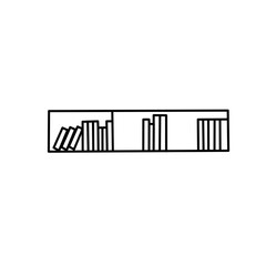 bookshelf doodle icon