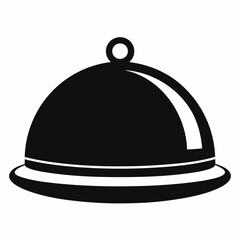 Obraz premium Black Food Serving Cloche Icon.