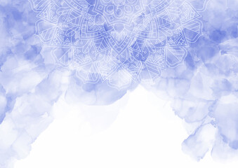 decorative mandala design on a hand painted watercolour background 2504