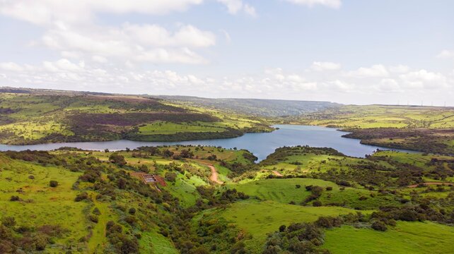 Jagmin Dam in Satara, Maharashtra, India, renowned for its expansive backwater forming a serene lake.