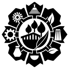 Fototapeta premium EcoIndustrial Development and Sustainability Symbol.