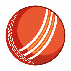 Red Cricket Ball with White Seams.