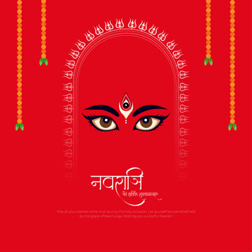 Happy Durga Puja and navratri post and greeting card, Indian Goddess Druga pooja and Subh Navratri background. vector illustration.