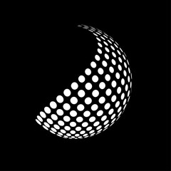 3d render of a glowing symbol glittering golden . abstract vector background with circles . dot circle 3d background texture pattern 