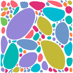 Colorful Abstract Pattern of Oval and Circular Shapes in Vibrant, Playful Arrangement for Artistic, Decorative, and Visual Design Uses

