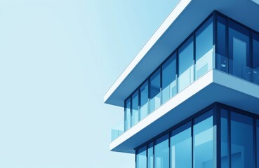 Fototapeta premium Modern glass building with clean lines and reflective surfaces showcasing contemporary architecture