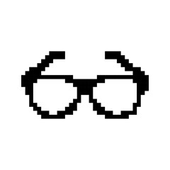 Sunglasses pixel icon. Glasses symbol. Pixel art.