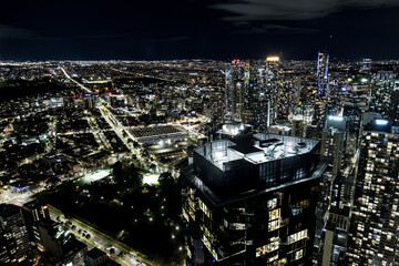 Melbourne Skyline at Night in Australia