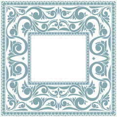Decorative ornate retro floral blank card template
