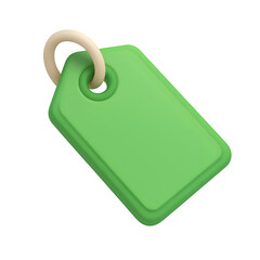  3D Green Price Tag Icon Illustration