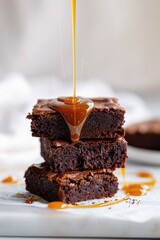 Decadent Fudgy Brownies with Caramel Drizzle