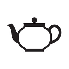 Obraz premium Silhouette Style Vector Teapot Logo Icon – Minimal Tea Pot Symbol for Café, Kitchen, or Beverage Branding, Elegant Monochrome Kitchenware Graphic Design for Print, Packaging, and Web Use