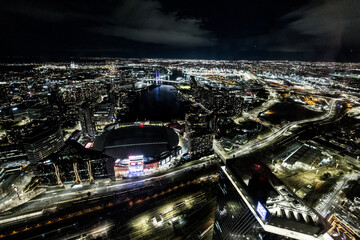 Melbourne Skyline at Night in Australia