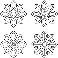 Mandala Stencil Vector Set, Round Floral Mandala Designs, Decorative Mandala Collection, Black and White Mandala Vector, Hand Drawn Mandala Art Pack, Abstract Mandala Pattern Bundle, Intricate Flower 
