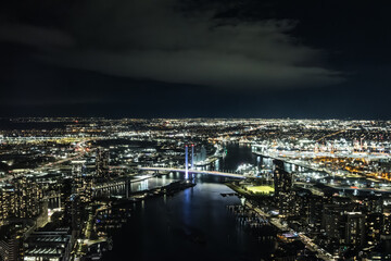 Melbourne Skyline at Night in Australia