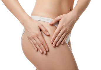 Woman Touching Her Hip, isolated on a transparent background

