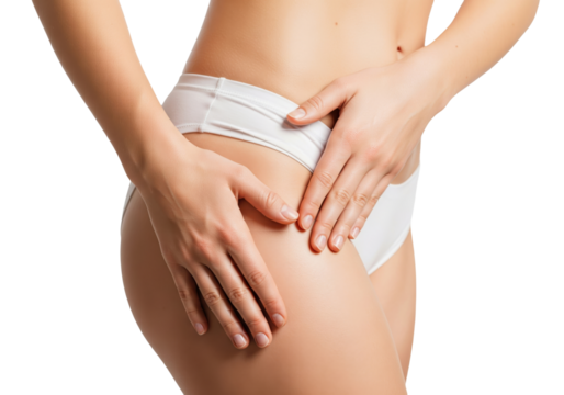 Woman Touching Her Hip, isolated on a transparent background

