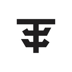 Obraz premium Taka currency symbol, flat vector icon, minimalist style, clean lines, white background, logo design