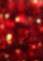 red and gold Christmas snowflakes background 1610