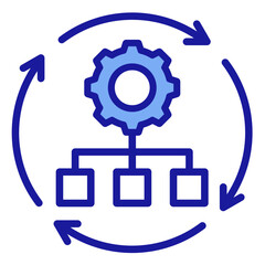 Automated Workflow  Icon Element For Design
