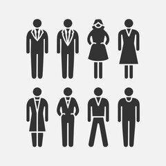 Formal attire icons business suit dress and professional clothing design