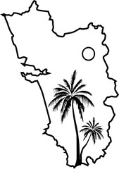 Goa Map Design Illustration