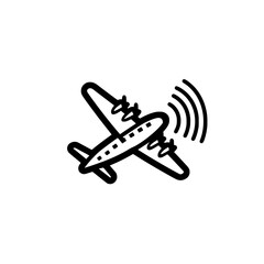 Flat design of propeller airplane icon symbolizing flight travel aviation and retro aircraft concept