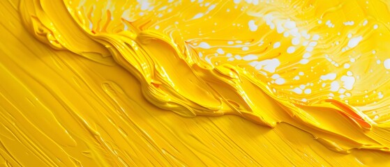 A closeup of yellow abstract oil painted waves - perfect for wallpapers