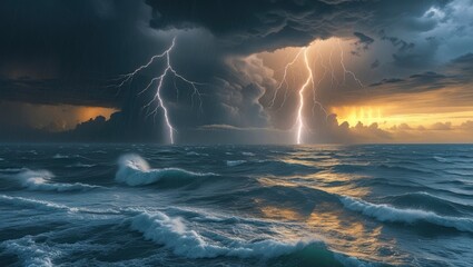 storm over the sea
