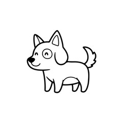 Cute Dog Character – Cartoon Line Art
