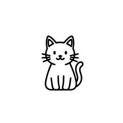 Cute Cat Character – Cartoon Line Art
