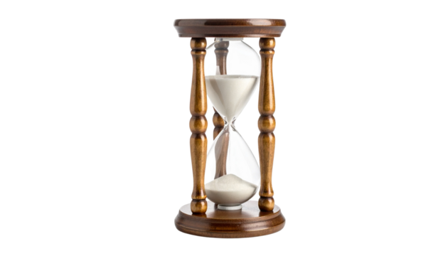Timeless Elegance: Decorative Hourglass on a white background