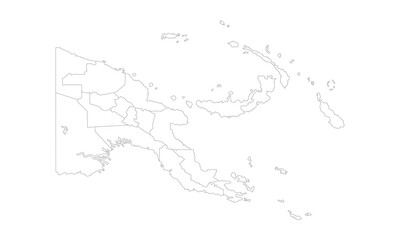 Papua New Guinea Outline Map – High Resolution Template.