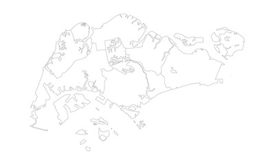 Singapore Outline Map – High Resolution Template.
