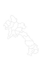 Laos Outline Map – High Resolution Template. 