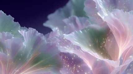 background dark neon floral lines