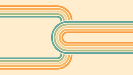Abstract background of rainbow groovy Wavy Line design in 1970s Hippie Retro style. Vector pattern ready to use for cloth, textile, wrap and other.
