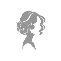 Silhouette of a woman with curly hair