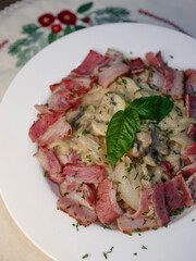 Homemade, Soft and Delicious Bacon Cream Pasta