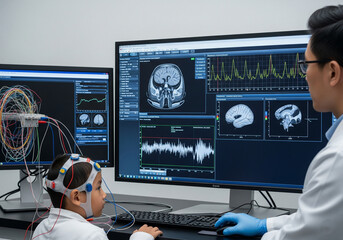 Neurological Research Analyzing Brain Activity with Advanced Technology