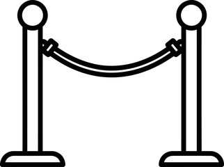 Barrier rope stanchion queue pole velvet rope crowd control barrier isolated