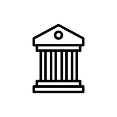 Bank icon symbol for apps and websites. Bank sign and symbol, museum, university