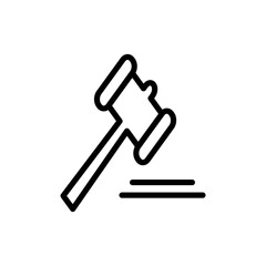 Gavel icon symbol for apps and websites. judge gavel sign and symbol. law icon. auction hammer