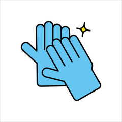 Gloves color line icon with white background vector stock illustration