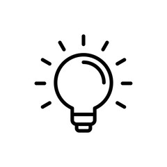 Lamp icon symbol for apps and websites. Light bulb sign and symbol. idea symbol.