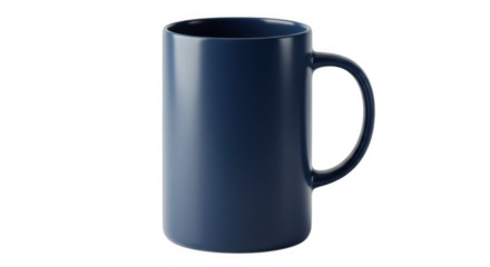 Dark blue mug isolated on transparent background