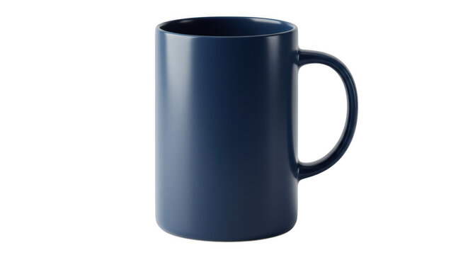 Dark blue mug isolated on transparent background